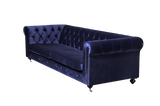 Shatana Home Claire 3 Sofa Navy Velvet