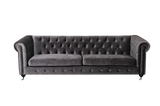 Shatana Home Claire 3 Sofa Silver Velvet