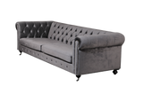 Shatana Home Claire 3 Sofa Silver Velvet