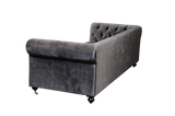 Shatana Home Claire 3 Sofa Silver Velvet