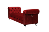 Shatana Home Claire Bench Burgundy Velvet