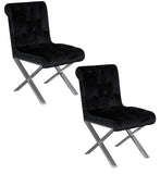 Shatana Home Claire Dining Chair Black Velvet (Set Of 2)