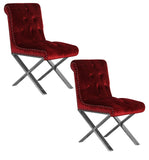 Shatana Home Claire Dining Chair Burgundy Velvet (Set Of 2)