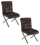 Shatana Home Claire Dining Chair Chocolate Velvet (Set Of 2)