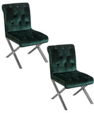 Shatana Home Claire Dining Chair Green Velvet (Set Of 2)