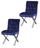 Shatana Home Claire Dining Chair Navy Velvet (Set Of 2)