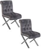 Shatana Home Claire Dining Chair Silver Velvet (Set Of 2)