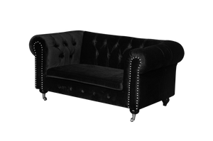 Shatana Home Claire Kid'S Sofa Black Velvet