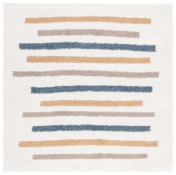 Safavieh Calico Shag 110 Power Loomed Shag & Flokati Rug Ivory / Gold 6'-7" x 9'