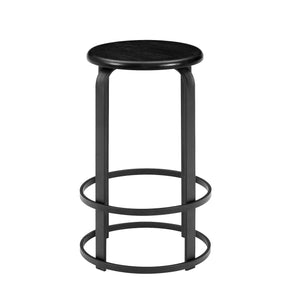 Walker Edison Colton Industrial/Contemporary 26" Metal and Wood Round Kitchen Bar Stool CLDK26BBL
