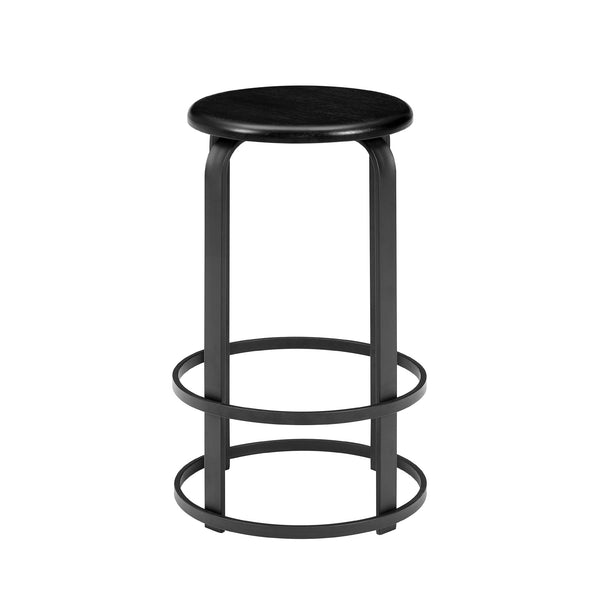 Walker Edison Colton Industrial/Contemporary 26" Metal and Wood Round Kitchen Bar Stool CLDK26BBL