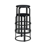 Walker Edison Colton Industrial/Contemporary 26" Metal and Wood Round Kitchen Bar Stool CLDK26BBL