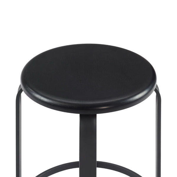 Walker Edison Colton Industrial/Contemporary 26" Metal and Wood Round Kitchen Bar Stool CLDK26BBL