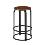 Walker Edison Colton Industrial/Contemporary 26" Metal and Wood Round Kitchen Bar Stool CLDK26BDCWS