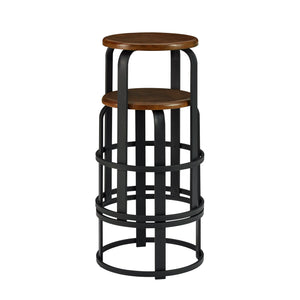 Walker Edison Colton Industrial/Contemporary 26" Metal and Wood Round Kitchen Bar Stool CLDK26BDCWS