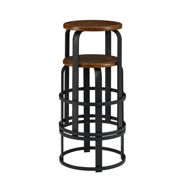 Walker Edison Colton Industrial/Contemporary 26" Metal and Wood Round Kitchen Bar Stool CLDK26BDCWS
