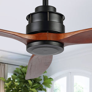 Safavieh Farla Ceiling Fan in Black, Dark Cherry Wood CLF1018A