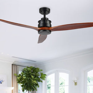 Safavieh Farla Ceiling Fan in Black, Dark Cherry Wood CLF1018A