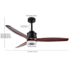 Safavieh Jemper Ceiling Light Fan in Coffee, Dark Cherry Wood CLF1019A