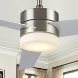 Safavieh Radcliff Ceiling Light Fan in Brushed Nickel, Nickel CLF1021A