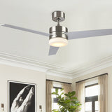 Safavieh Radcliff Ceiling Light Fan in Brushed Nickel, Nickel CLF1021A