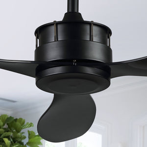 Safavieh Harlin Ceiling Fan in Matte Black, Black CLF1022A