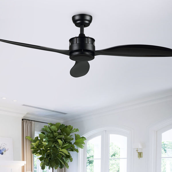 Safavieh Harlin Ceiling Fan in Matte Black, Black CLF1022A
