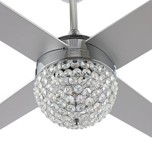 Safavieh Crista Ceiling Fan/Remote Chrome Metal CLF1023B