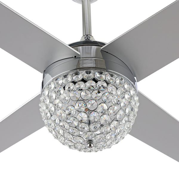 Safavieh Crista Ceiling Fan/Remote Chrome Metal CLF1023B