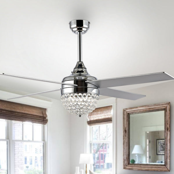 Safavieh Crista Ceiling Fan/Remote Chrome Metal CLF1023B