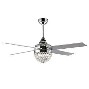 Safavieh Crista Ceiling Fan/Remote Chrome Metal CLF1023B