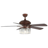 Safavieh Laurila Ceiling Fan/Remote Rust Iron CLF1025A