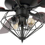 Safavieh Leanne Ceiling Fan/Remote Black Iron CLF1026A