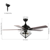 Safavieh Leanne Ceiling Fan/Remote Black Iron CLF1026A