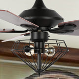 Safavieh Leanne Ceiling Fan/Remote Black Iron CLF1026A