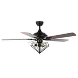 Safavieh Leanne Ceiling Fan/Remote Black Iron CLF1026A