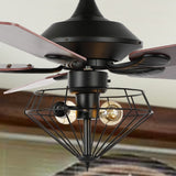 Safavieh Leanne Ceiling Fan/Remote Black Iron CLF1026A