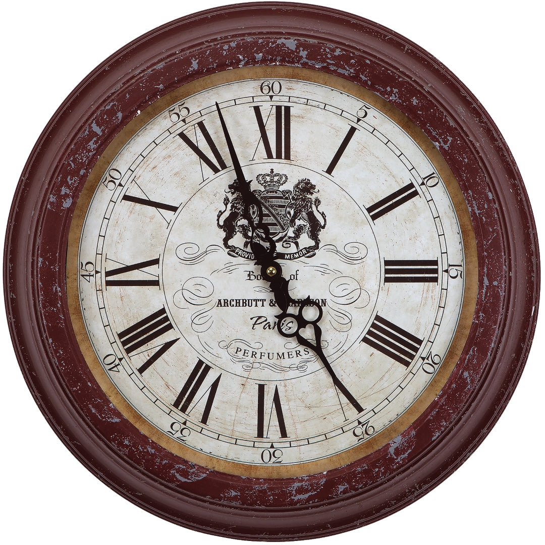 Yosemite Home Decor Circular Rustic Brick Wall Clock