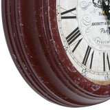 Yosemite Home Decor Circular Rustic Brick Wall Clock CLKA7184ME-YHD