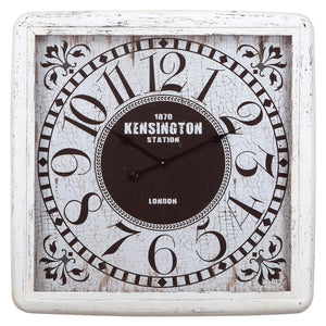 Yosemite Home Decor White/Black Square Wall Clock CLKBA033-YHD