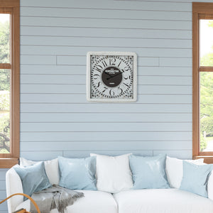 Yosemite Home Decor White/Black Square Wall Clock CLKBA033-YHD