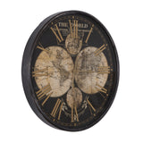Yosemite Home Decor Wealth of Wonder Black and Gold Round Wall Clock CLKDD3359-YHD