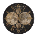 Yosemite Home Decor Wealth of Wonder Black and Gold Round Wall Clock CLKDD3359-YHD