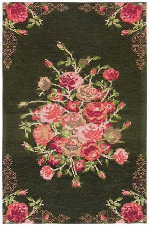 Safavieh Classic Vintage 115 Power Loomed Polyester Country & Floral Rug CLV115Z-9