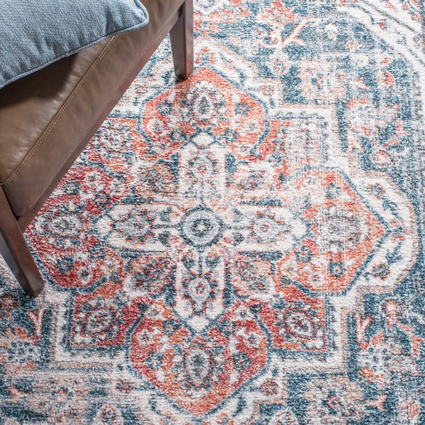 Clv-Classic Vintage Classic Vintage 203 Transitional Hand Tufted 80% Polyester, 20% Cotton Rug Blue / Red