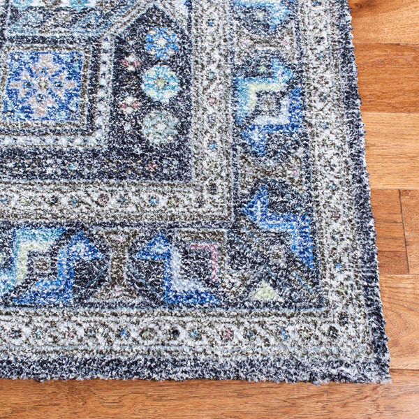 Clv-Classic Vintage Classic Vintage 205 Transitional Hand Tufted 80% Polyester, 20% Cotton Rug Sage / Blue
