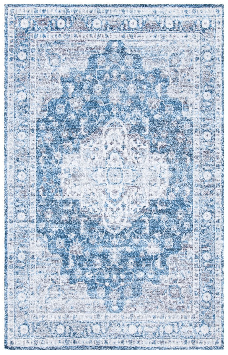 Clv-Classic Vintage Classic Vintage 206 Transitional Hand Tufted 80% Polyester, 20% Cotton Rug Blue / Grey