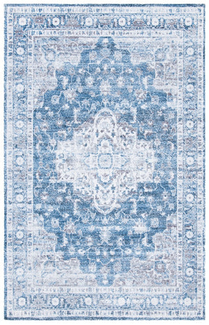 Clv-Classic Vintage Classic Vintage 206 Transitional Hand Tufted 80% Polyester, 20% Cotton Rug Blue / Grey