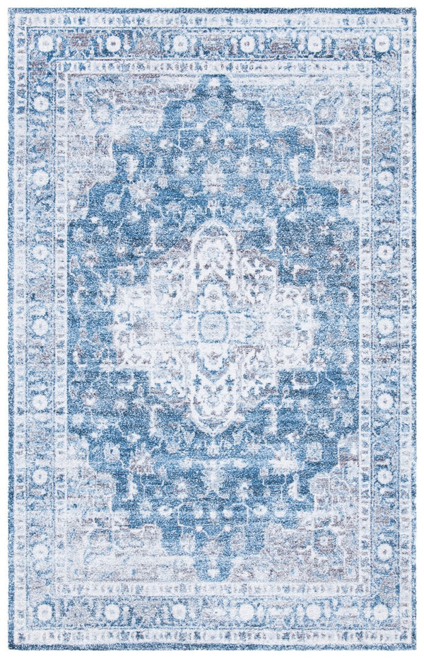 Clv-Classic Vintage Classic Vintage 206 Transitional Hand Tufted 80% Polyester, 20% Cotton Rug Blue / Grey