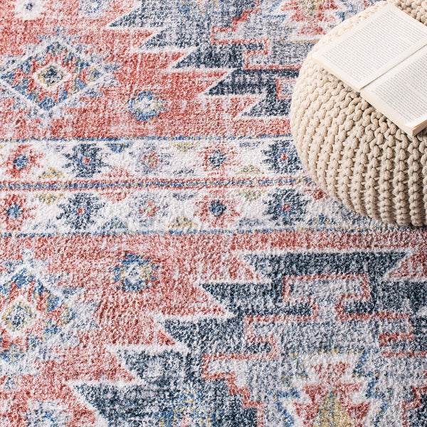 Clv-Classic Vintage Classic Vintage 208 Transitional Hand Tufted 80% Polyester, 20% Cotton Rug Blue / Rust